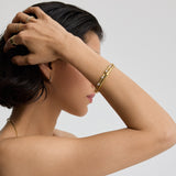 Bamboo Bangle With Stones