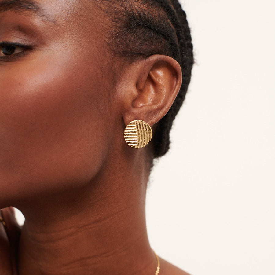 Textured Coin Earrings