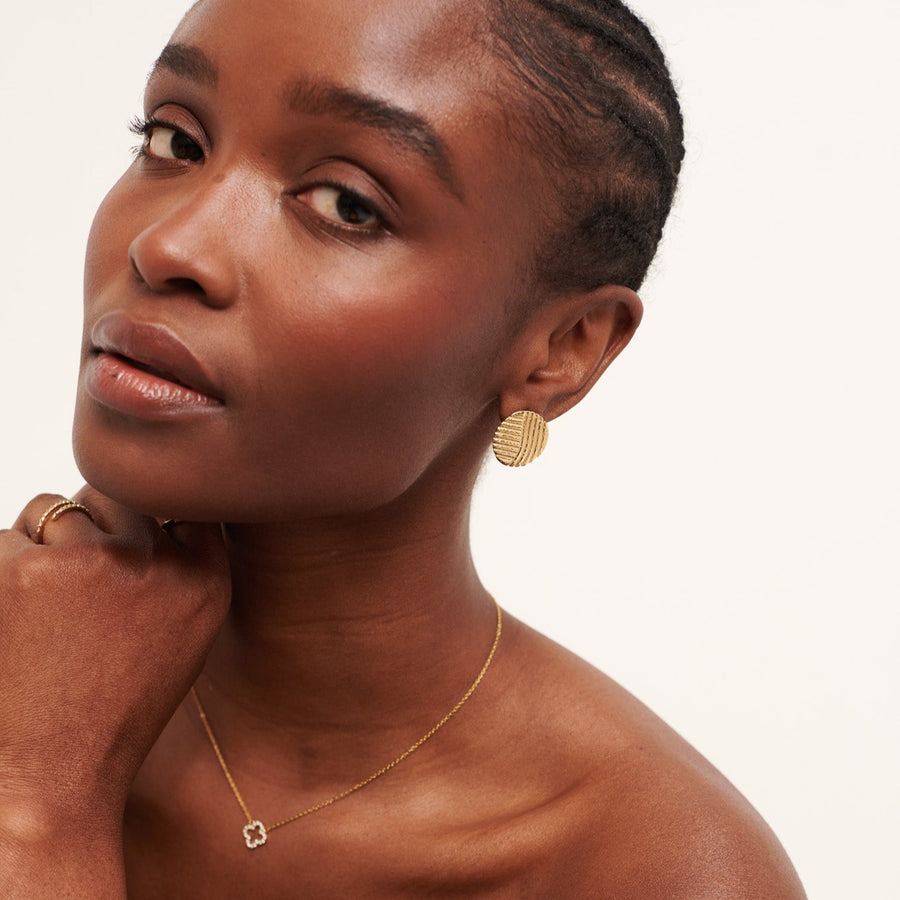 Textured Coin Earrings