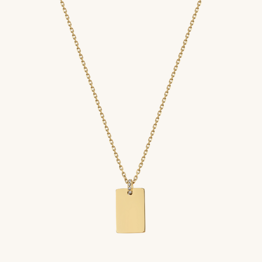 Engravable Pavé Pendant Necklace