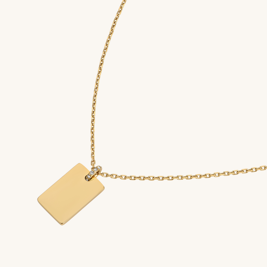 Engravable Pavé Pendant Necklace