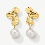Statement Pearl Flower Earrings