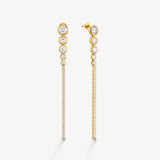 Elongated Tennis Drop Earrings