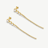 Elongated Tennis Drop Earrings