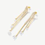 Tiered Tennis Drop Earrings