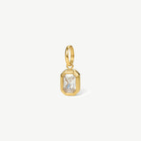 Emerald Cut Bezel Pendant Charm