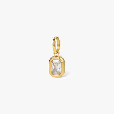 Emerald Cut Bezel Pendant Charm