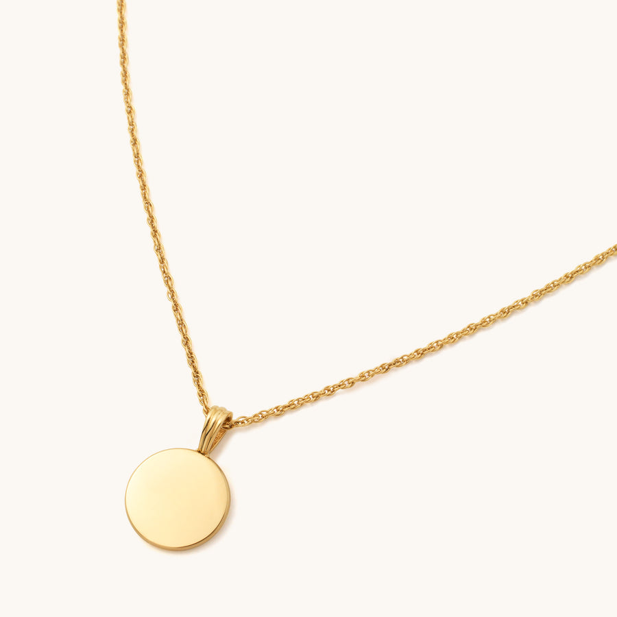 Engravable Classic Disc Necklace