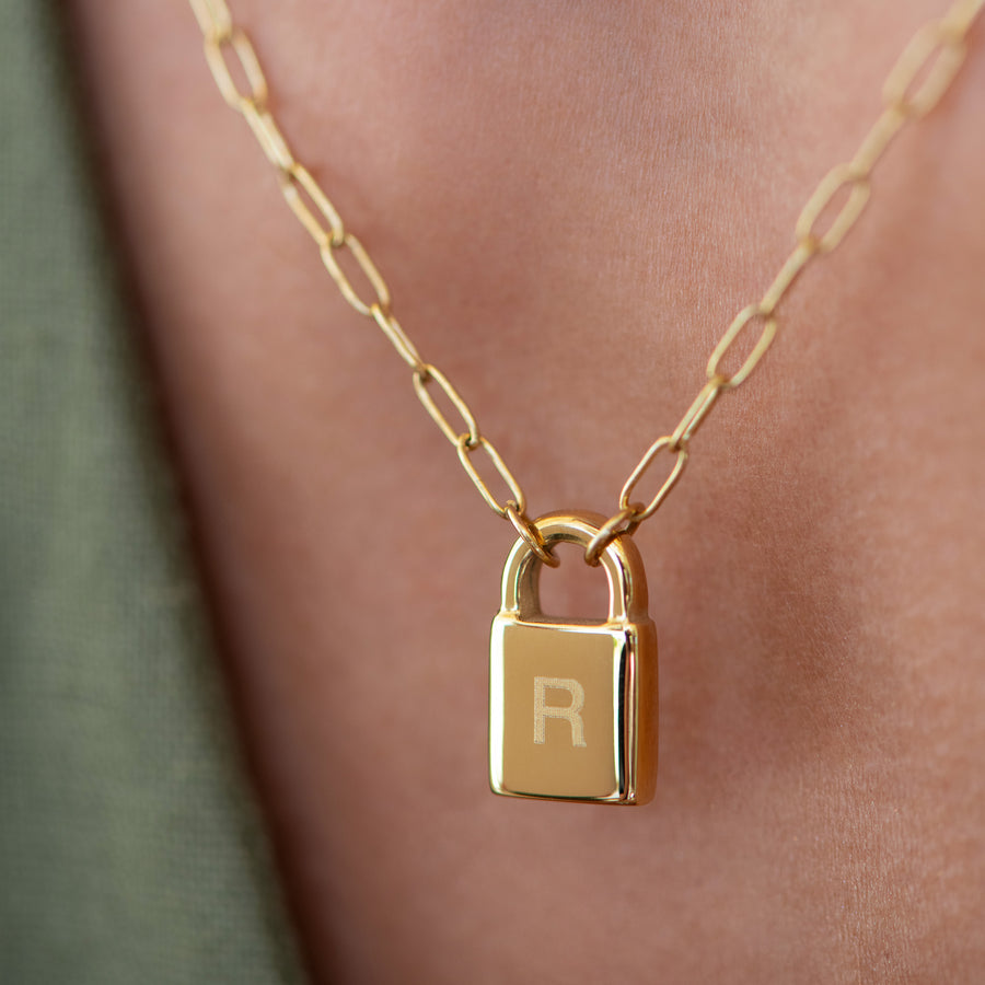 Engravable Padlock Necklace