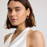 Bold Oval Statement Earrings Red