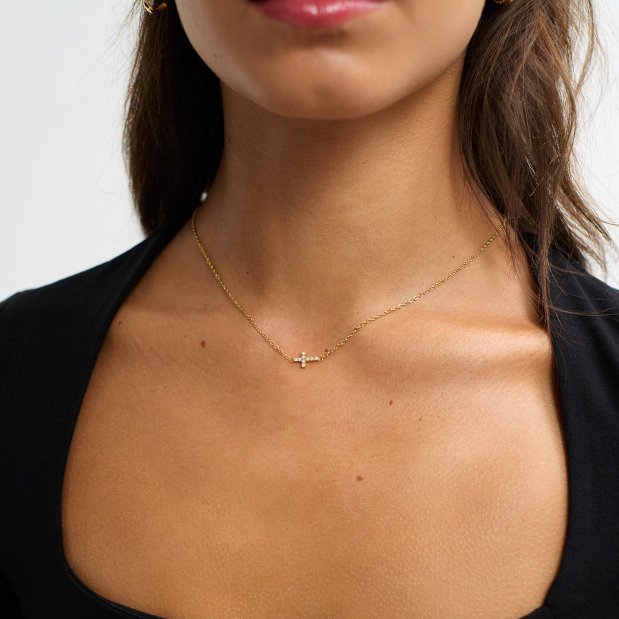 Pavé Cross Necklace