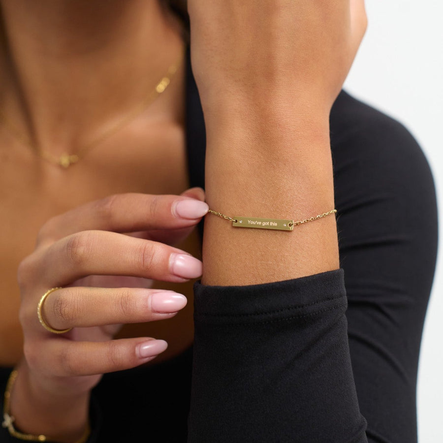 Engravable Bracelet With Stones