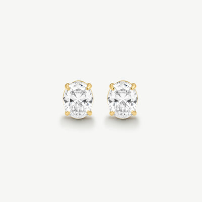 Bold Oval Solitaire Earrings