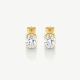Bold Oval Solitaire Earrings
