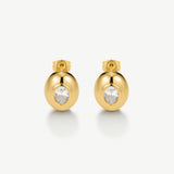 Bold Oval Bezel Earrings