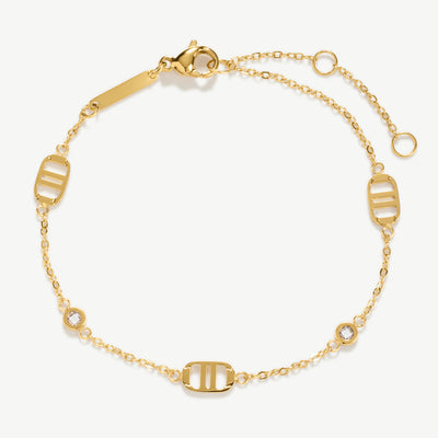 Multi Signature Bracelet with Stones