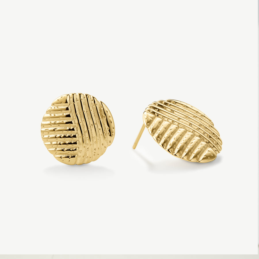 Textured Coin Earrings