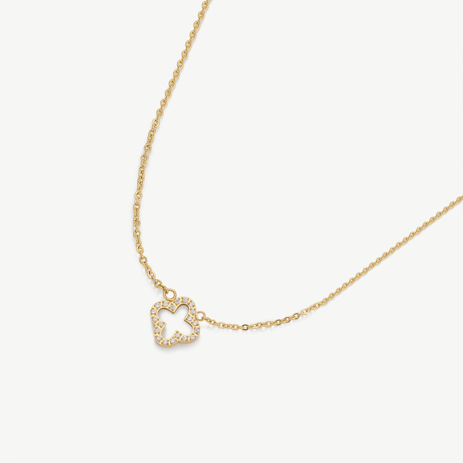 Pavé Clover Pendant Necklace