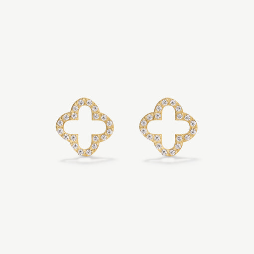 Pavè Clover Studs