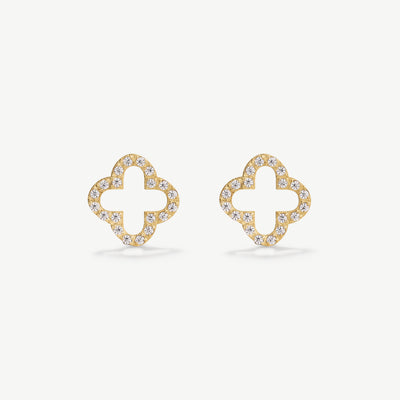 Pavè Clover Studs