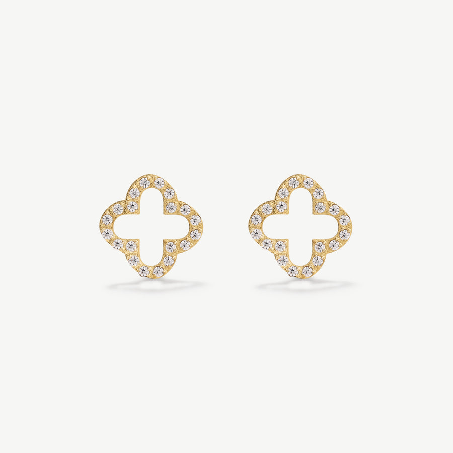 Pavè Clover Studs