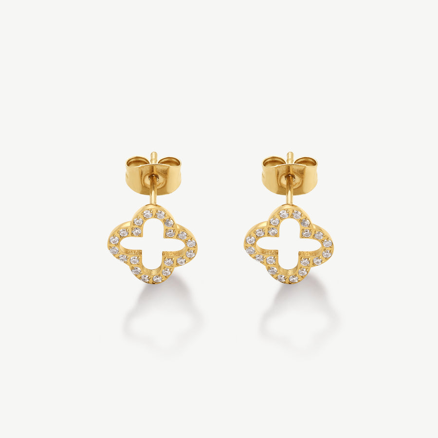 Pavè Clover Studs