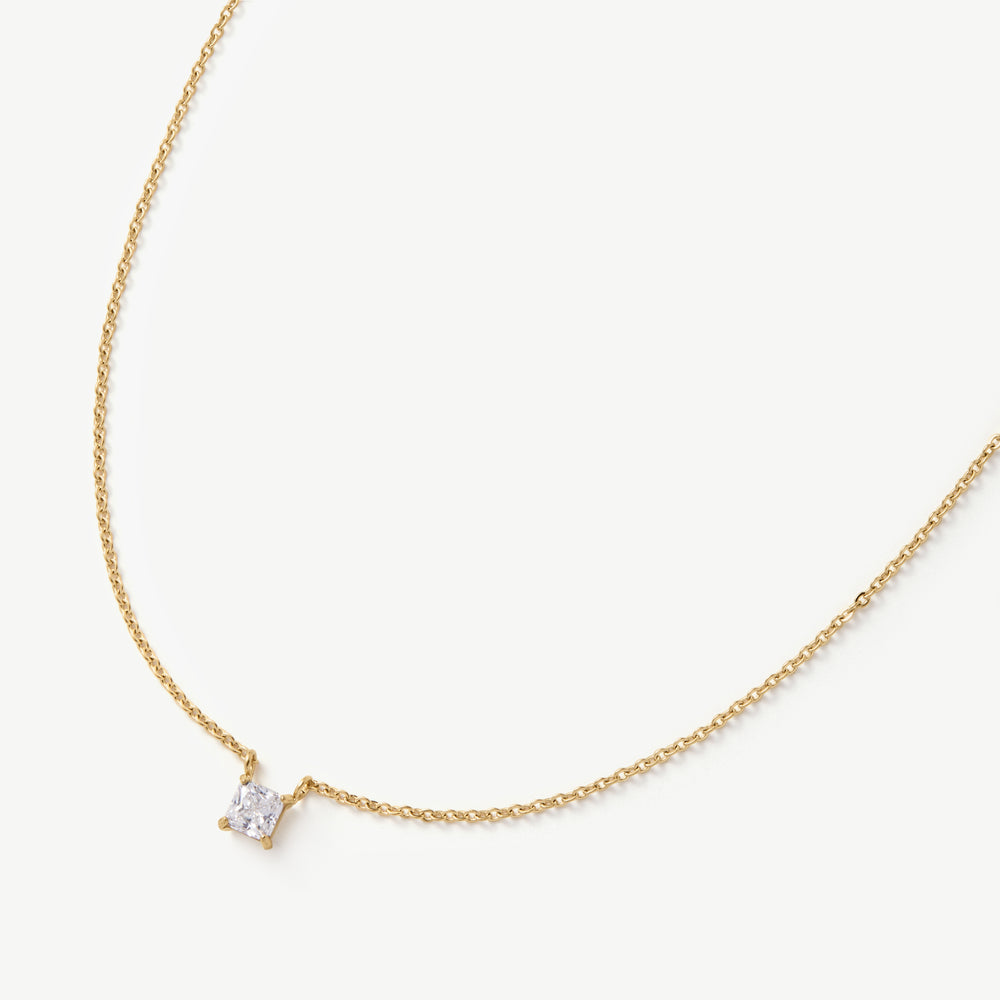 Asscher Solitaire Necklace