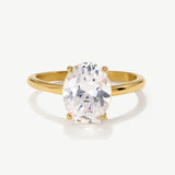 Oval Solitaire Diamond-Inspired Ring 2ct