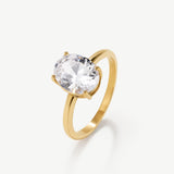 Oval Solitaire Diamond-Inspired Ring 2ct