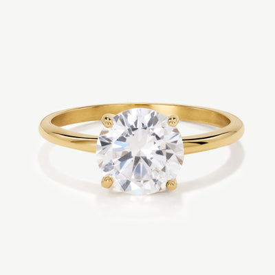 Round Solitaire Diamond-Inspired Ring 2ct