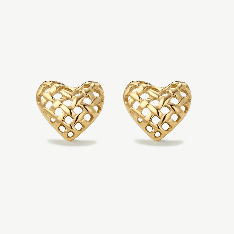 Woven Heart Studs