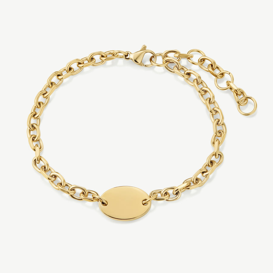 Engravable Chunky Oval Bracelet