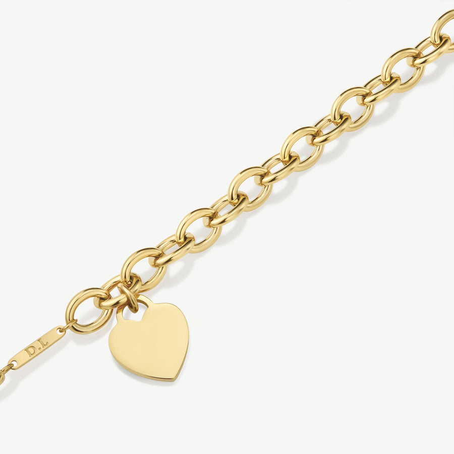 Classic Chunky Engravable Heart Bracelet