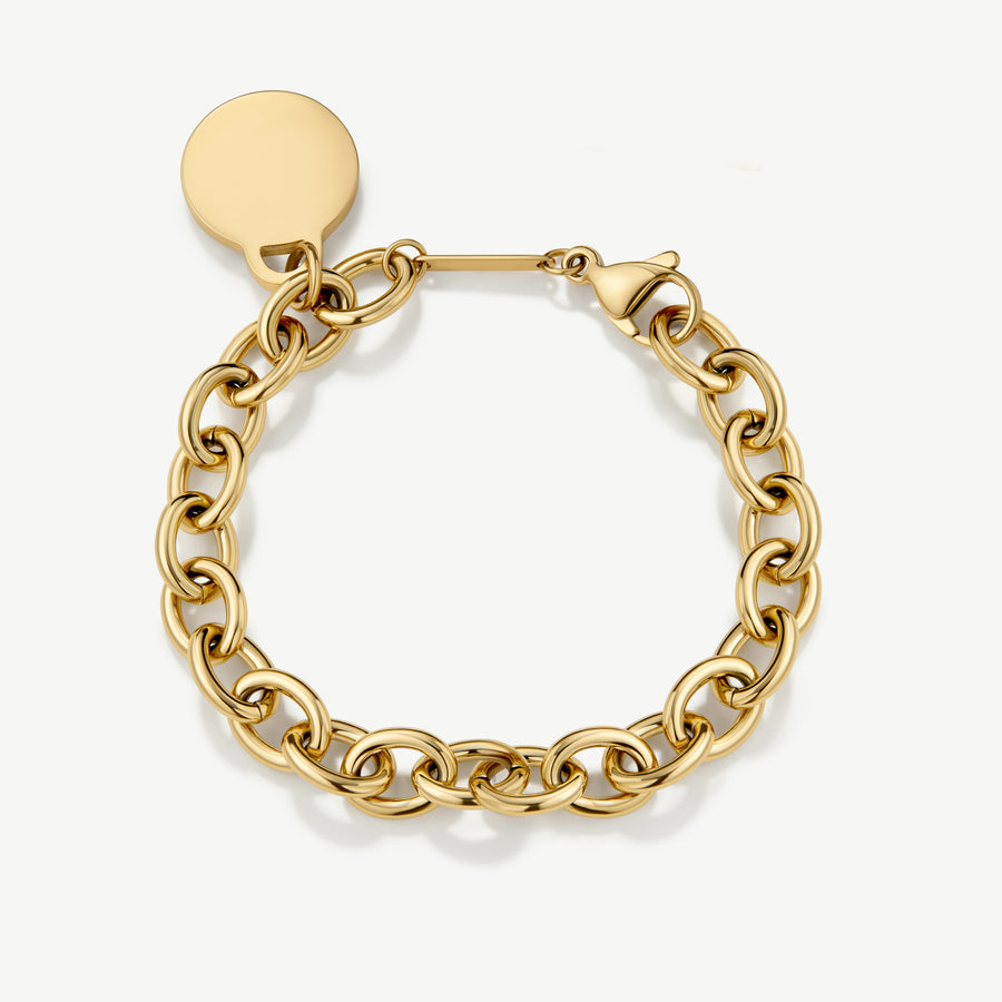 Engravable Classic Chunky Disc Bracelet