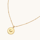 Stamped Heart Pendant Necklace