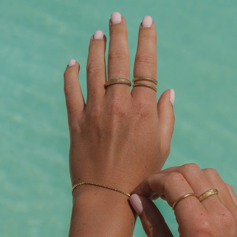 Fine Mermaid Textured Stacking Ring